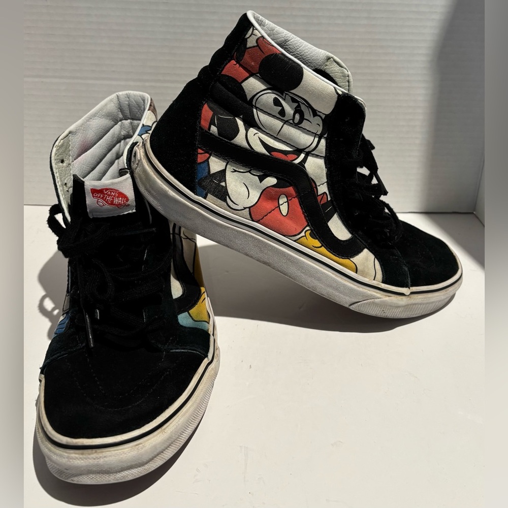 Vans x Disney High Top Mickey Mouse Donald Duck Goofy Pluto Fits M 8.5/9  W 10
